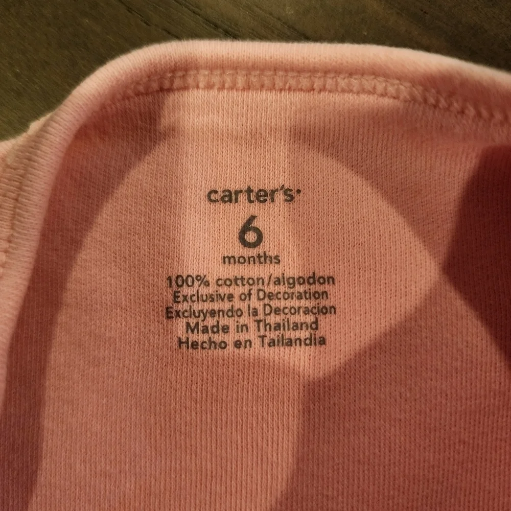 Carter's Pink onesie Size 6 mo